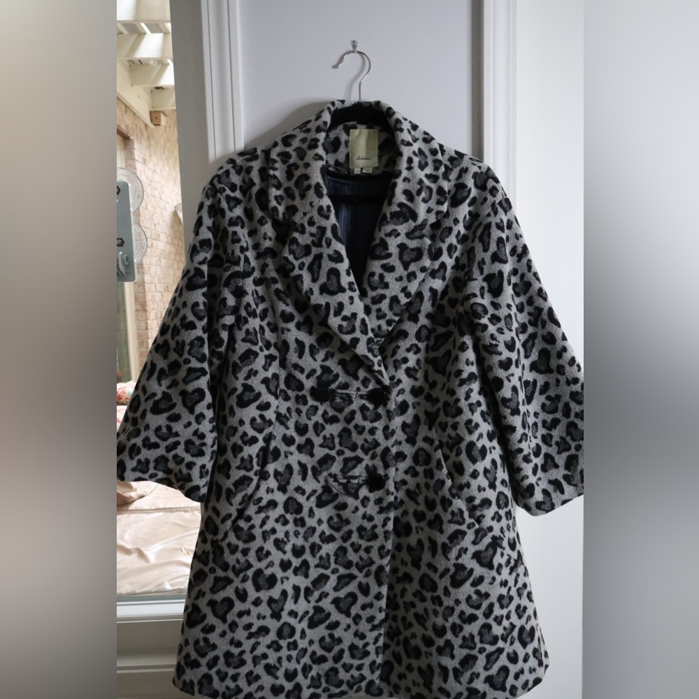 Anthropologie leopard print coat